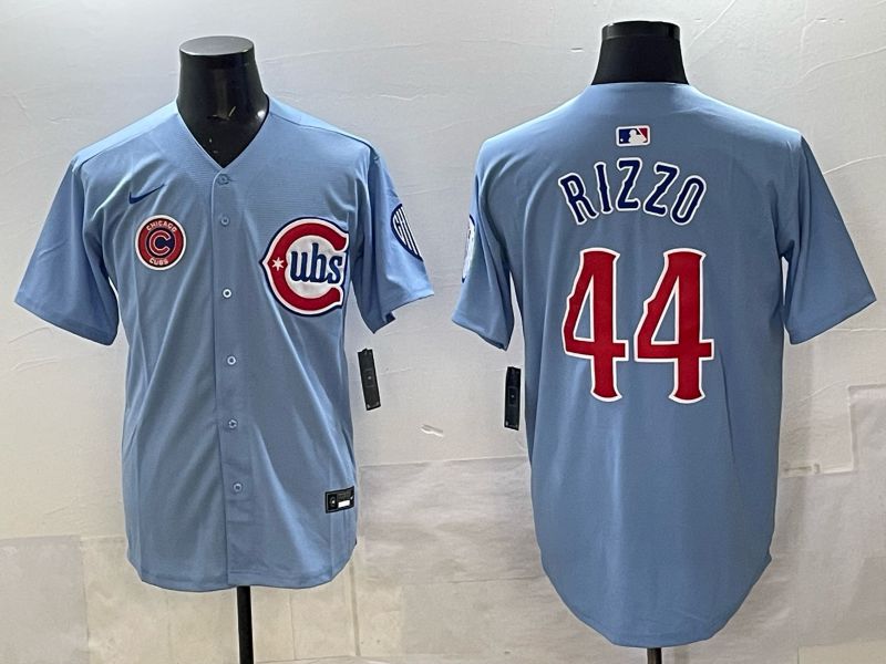 Men 2025 Chicago Cubs #44 Rizzo Light blue Game Nike MLB Jersey style 04->chicago cubs->MLB Jersey